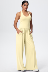 Women’s Set: Halterneck Tank Top & Wide-Leg Pants