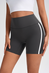 Women's Color-Block Stripe Yoga Shorts