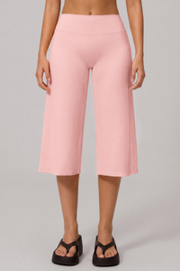 Women's Athletic Wide Waistband Yoga Wide Leg Capri Pants