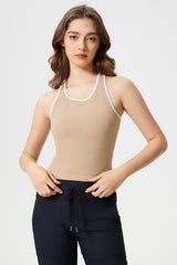 Women Sleeveless With Chest Pad Shock Slim Thin Yoga Fitness Exercise Tank Tops