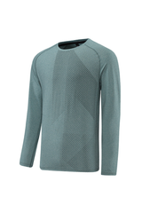Men's Crew Neck Textured Athletic Long Sleeve T-shirt