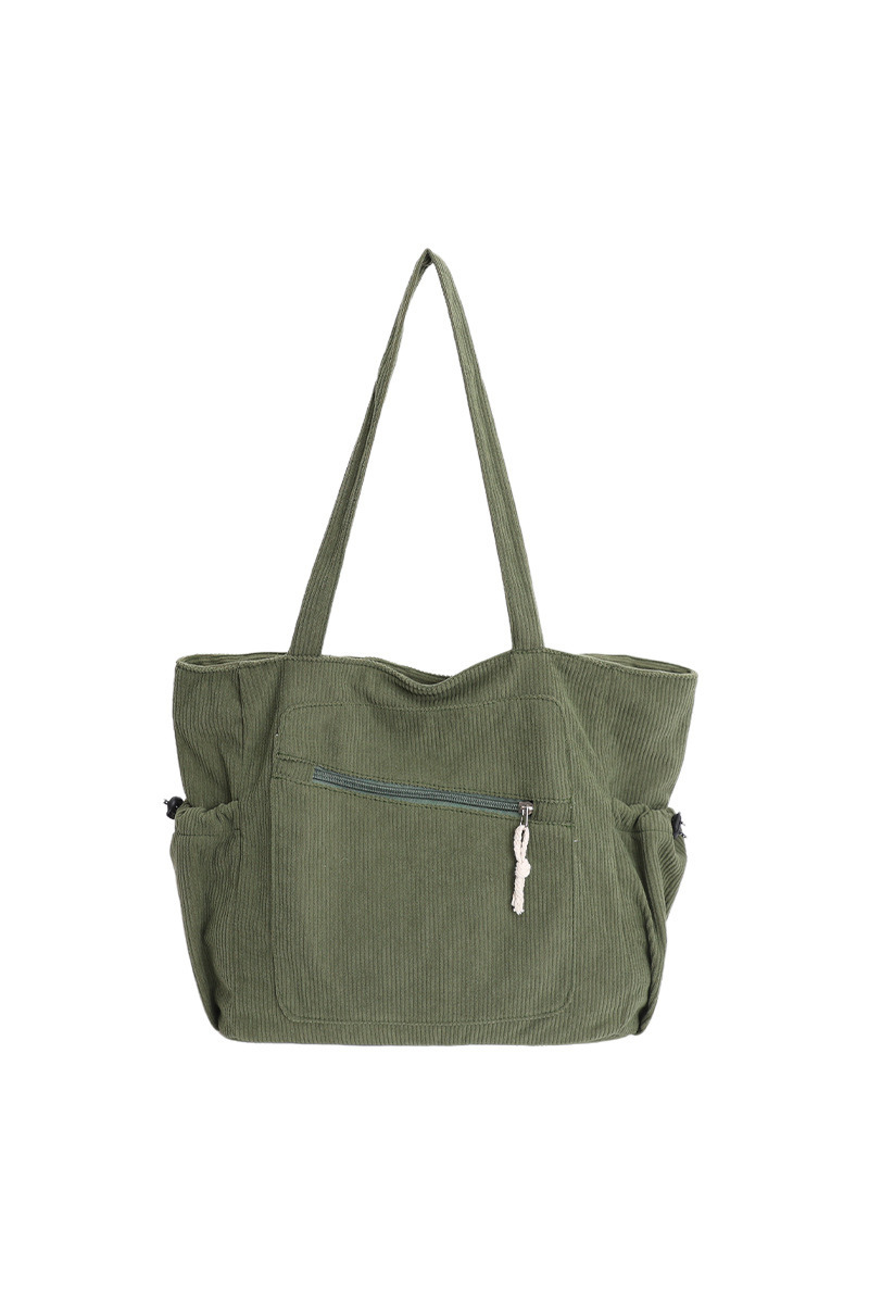 Women's Fall Corduroy Multi Pockets Large-Capacity Tote Bag