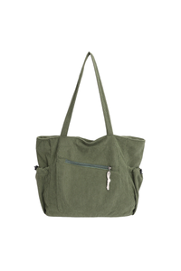 Women's Fall Corduroy Multi Pockets Large-Capacity Tote Bag