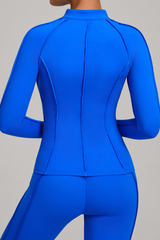 Collared, zippered long-sleeve outer jacket