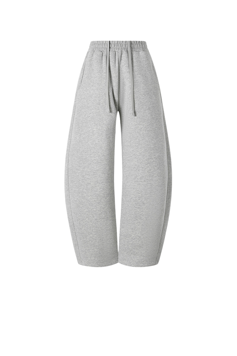 Unisex Fall Streetwear Curved Scimitar Wide‑Leg Sweatpants
