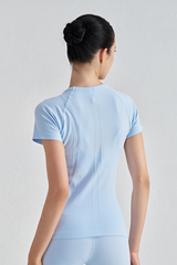 Women's Slim-Fit Breathable Waist-Cinching Crew Neck T-shirt