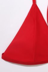 Women's Solid Triangular Cup Backless Sexy Bikini