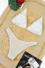 Women's Sexy Crochet Lace Hollow Out Bikini - 3 Piece Set