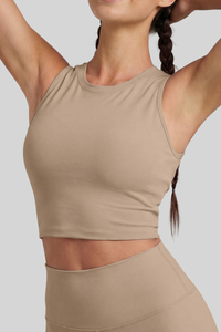 Women's Twist Cut‑Out Back Sleeveless Padded Sports Tank Top