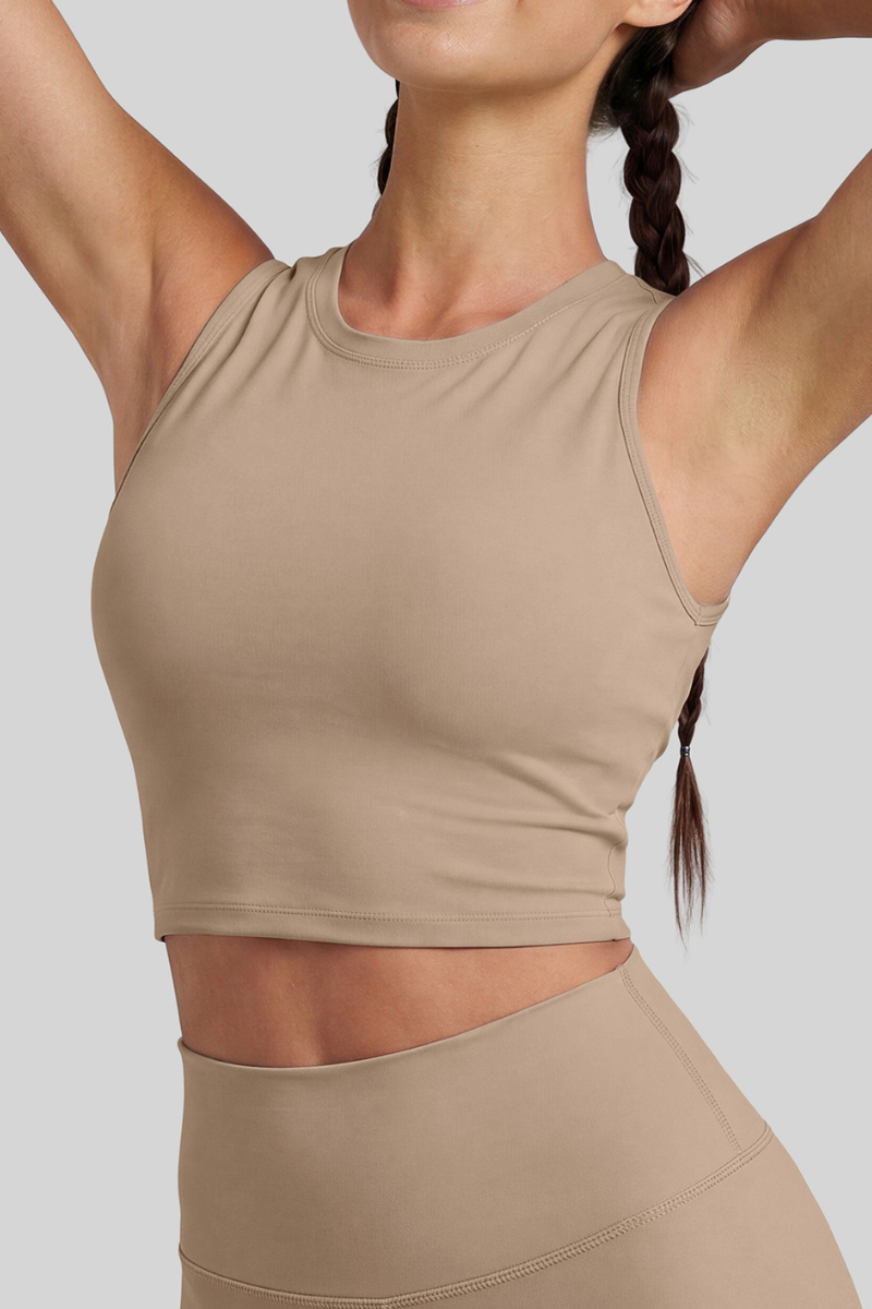 Women's Twist Cut‑Out Back Sleeveless Padded Sports Tank Top
