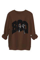 Women's Fall Boo Graphic Polka Dot Print Halloween Pullover