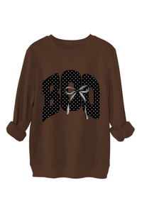 Women's Fall Boo Graphic Polka Dot Print Halloween Pullover