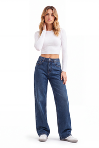 Women's High Waist Straight Leg Jeans