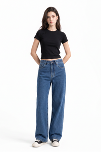 Women's Fall High Waist Soft Straight Leg Jeans