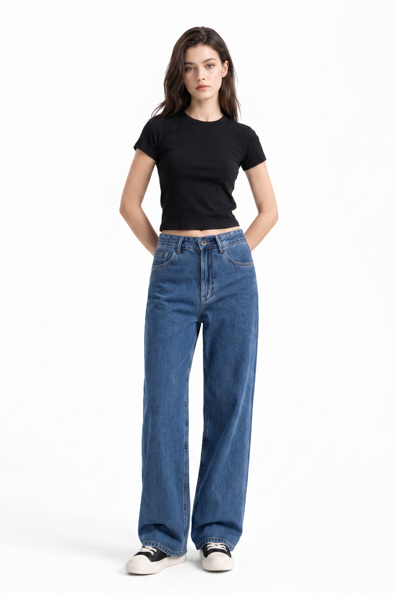 Women's Fall High Waist Soft Straight Leg Jeans