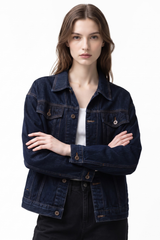 Women's Fall Classic Original Blue Button Front Denim Jacket