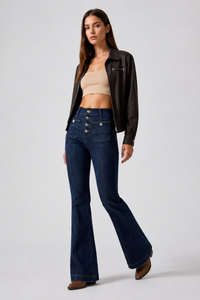 Women's High Waist Slim Flare Jeans