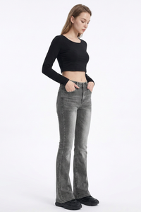 Women's Wash High Waist Stretch Slim Fit Flare Jeans