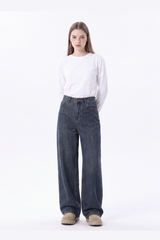 Women's 100% Cotton Vintage Relaxed-Fit Wide Leg Jeans