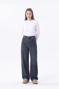 Women's 100% Cotton Vintage Relaxed-Fit Wide Leg Jeans
