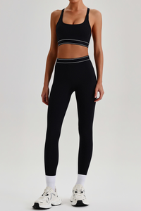Women's Bare Feel Y-Back Bra & High Rise Yoga Leggings Set