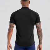 Men's Summer Cooling Color Block Half-Zip Quick Dry T-Shirt