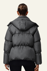 Women's Cropped Hooded Cotton Jacket