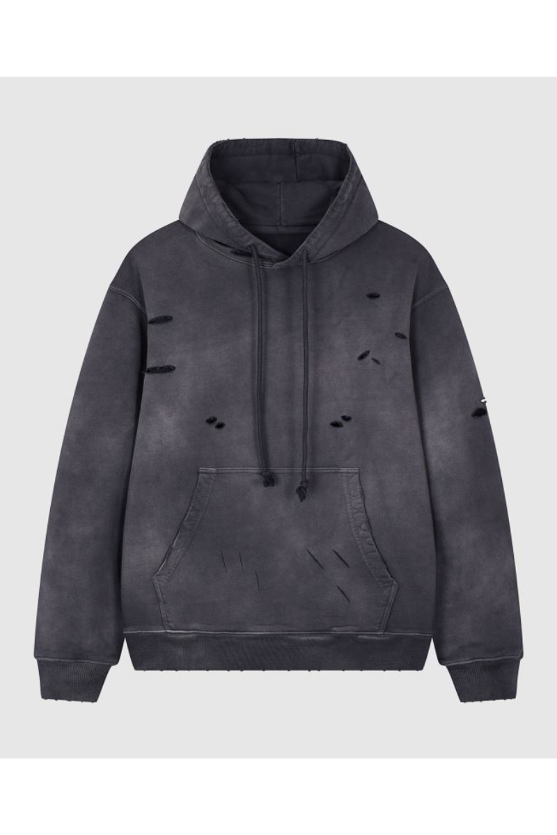 Unisex Fall 100% Cotton Distressed Ripped Hoodie