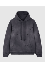 Unisex Fall 100% Cotton Distressed Ripped Hoodie