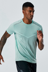 Men's Summer Mesh Reflective Stripe Quick Dry Sports T-shirt