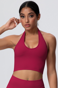 Women's Seamless Halter Backless Sports Tank Top