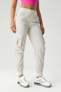 Women Mid-Rise Drawstring Leg Loose-Fitting Lightweight Quick-Drying Breathable Outdoor Workwear Sweatpants
