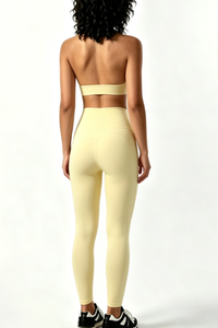 Women's Scalloped Halterneck Bra And Leggings 2 Piece Set