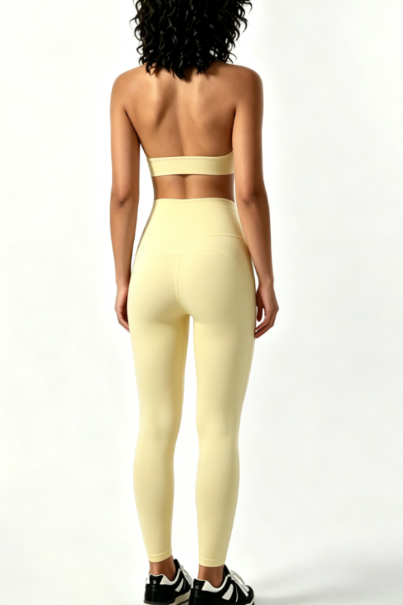 Women's Scalloped Halterneck Bra And Leggings 2 Piece Set