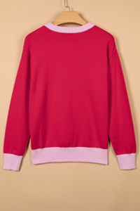 Women's Fall/Winter Christmas Color Block Sweat MERRY Letter