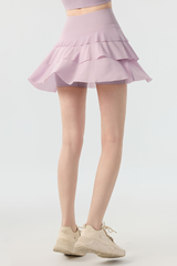 Women's  Multi-Color Lightweight A-Line Tiered Sports Skort