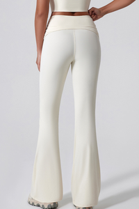 Women's Athletic Twist Front High-Stretch Yoga Flared Pants