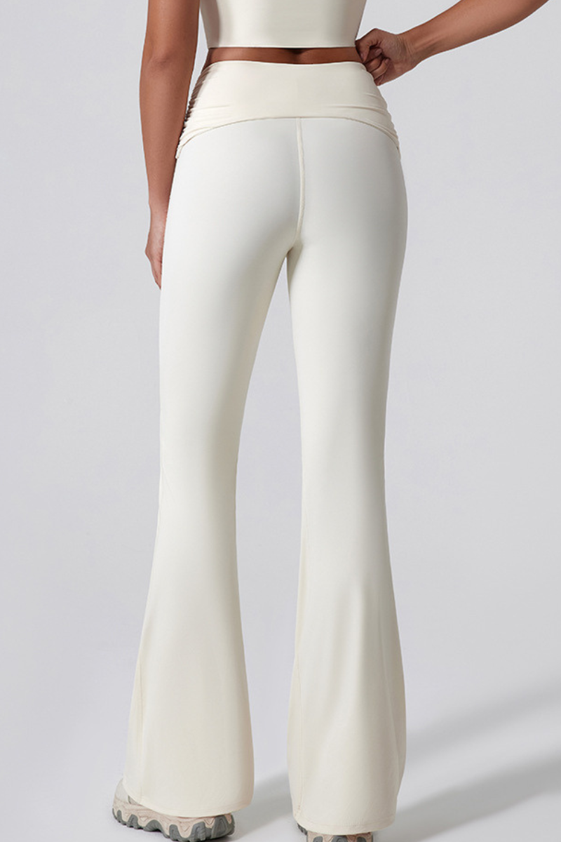 Women's Athletic Twist Front High-Stretch Yoga Flared Pants