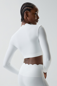 Women's Petal Cap Sleeve Long Sleeve Crop Top