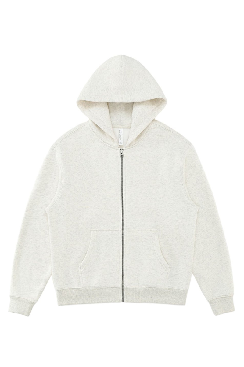 Unisex Fall 350G  Fleece Zip Up Relaxed  Solid Jacket