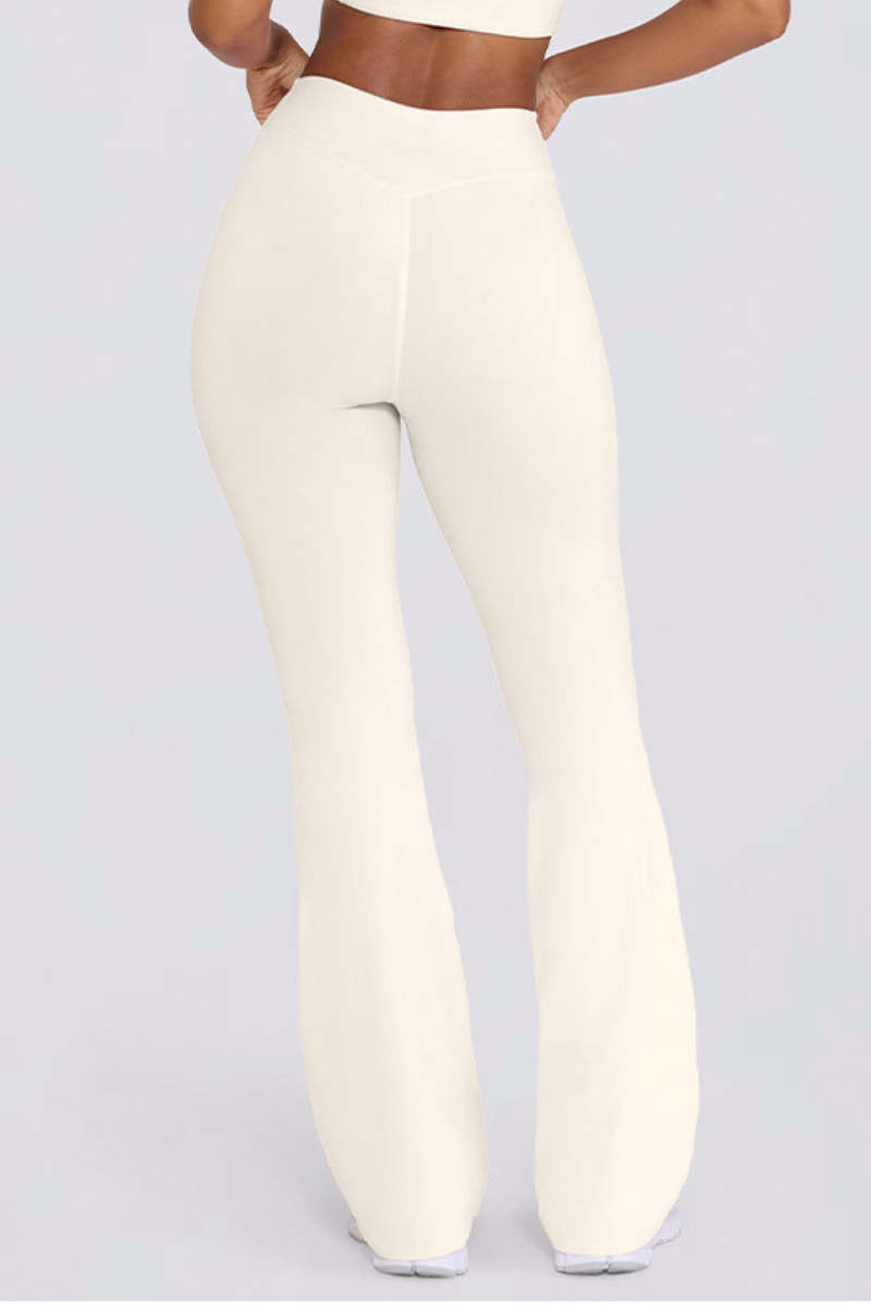 Women's Brushed Pleated Sports Yoga Flared Pants