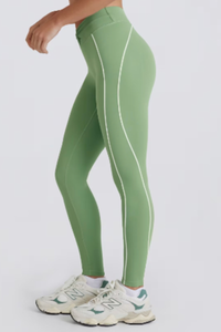 Women's Twist Contrast Line Butt-Lifting Yoga Leggings