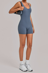 Women's U-neck Cross Back Adjustable Backless Jumpsuit