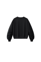 Women's Fall Boxy V Neck Drop Shoulder Rib Cuffs Sweatshirt