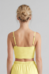 Women's Fake Two-Piece Cami Tank Top With Built-In Pads
