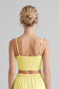Women's Fake Two-Piece Cami Tank Top With Built-In Pads