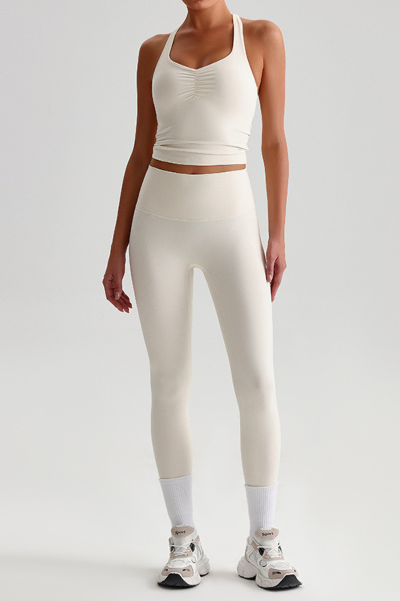 Women's Brushed Crisscross Tank Top & Yoga Leggings Set