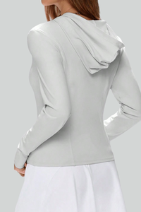 Women's Hooded Zippered Slim-Fit Sports Jacket