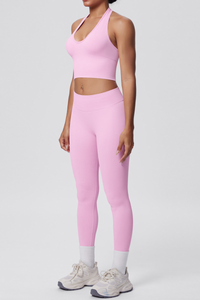 Women's Seamless Set:Halterneck Bra And High Waist Leggings