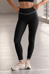 Women's Polka Dot V High Rise No Front Seam Yoga Leggings